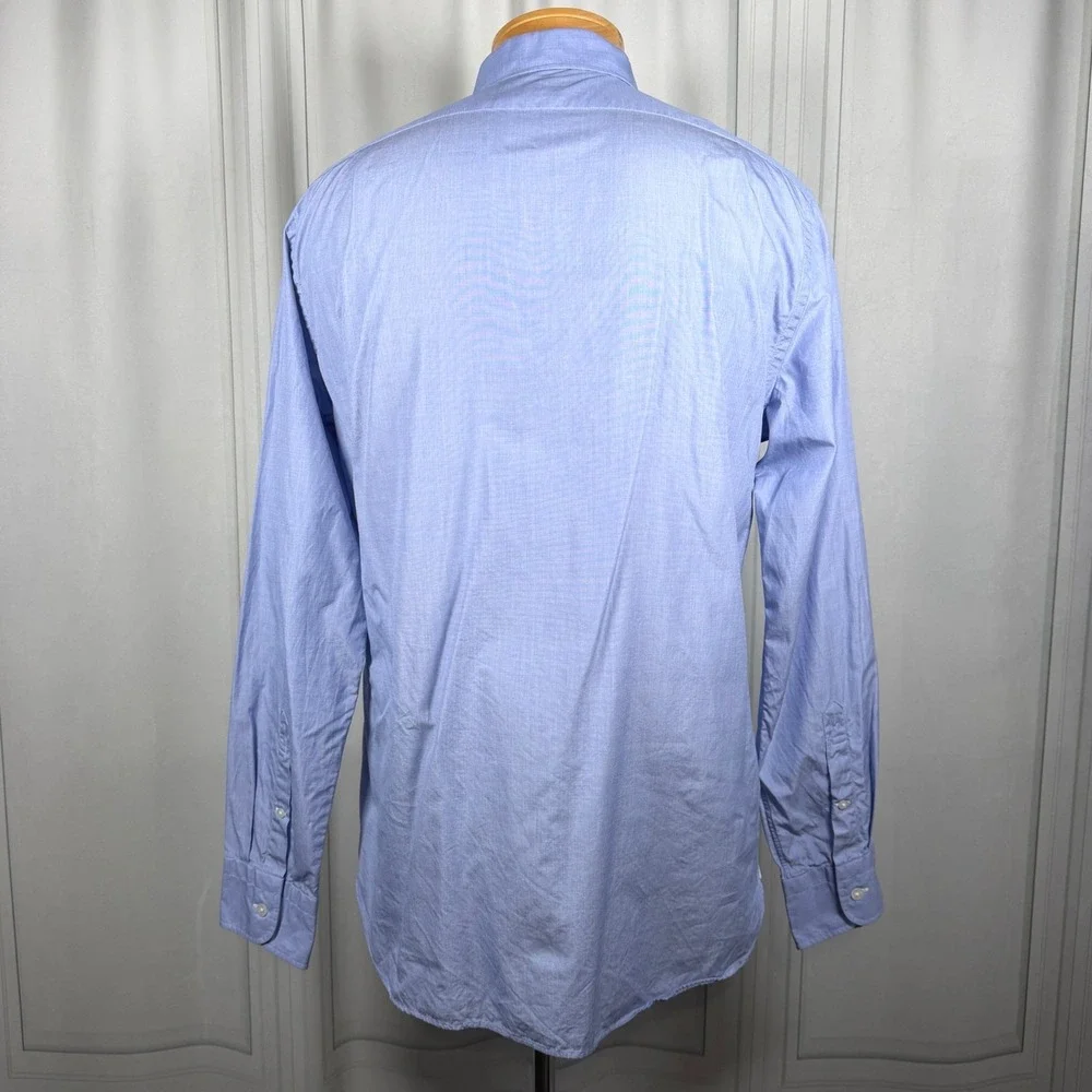 J.Crew Ludlow Mens Large Dress Shirt Light Blue 120's 2-Ply Cotton Long Sleeve